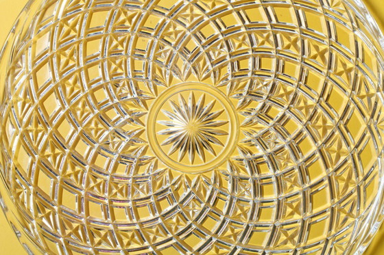 Image 1 of Piatto da portata vintage in vetro pressato: grande piatto da portata di metà secolo, Italia anni '70