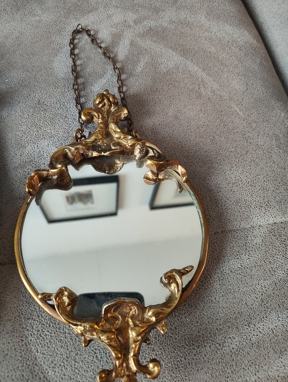 Image 1 of Ensemble unique de miroirs anciens en laiton – Style rococo et baroque