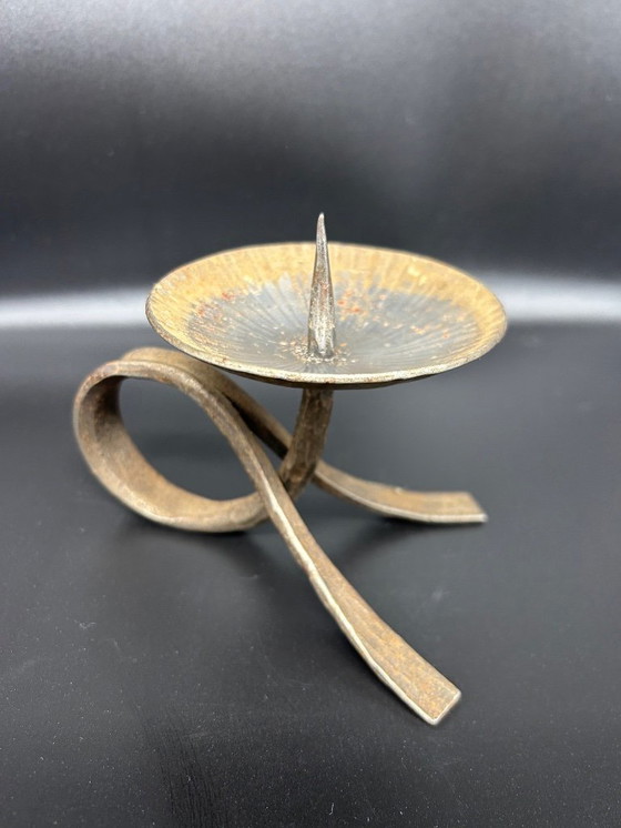 Image 1 of candelabro brutalista in ferro battuto