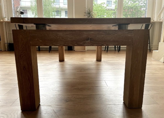 Studio Mesa Massivholz-Esstisch aus Eiche, 200 × 100 cm, Esszimmergarnitur, Braun (Foto 3 von 5)