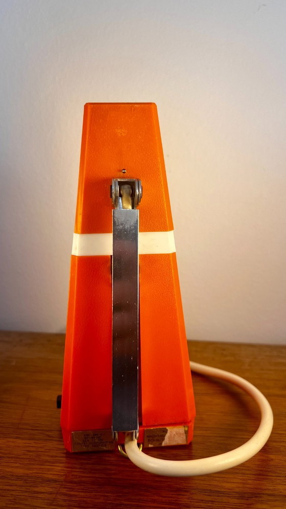 Image 1 of Mid-Century Modern High Intensity Pyramid Folding Lamp | Bright Orange, 1970s
