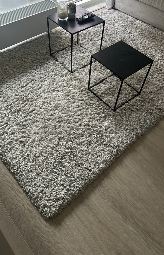 Image 1 of Tappeto a pelo lungo color bianco crema 160x230