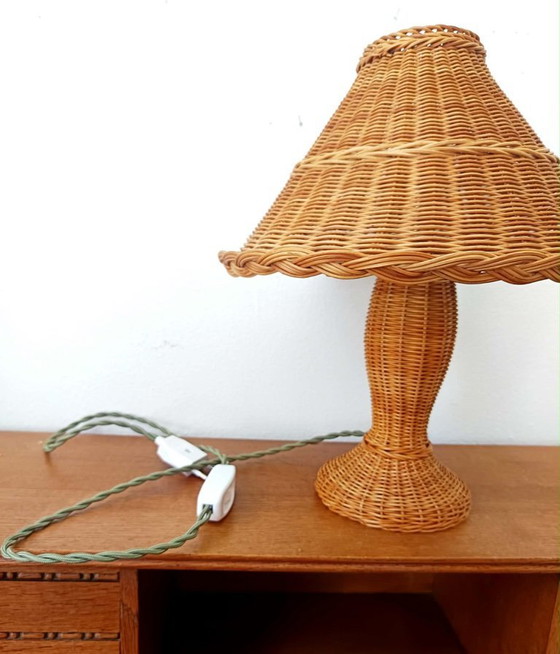 Image 1 of Vintage rattan lamp circa 1970