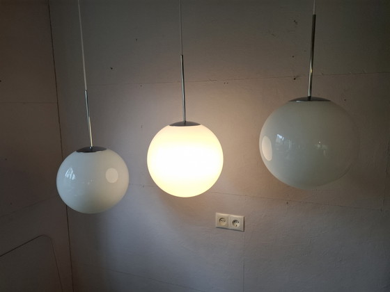 Set di 3 lampade a sospensione vintage Ikea – Chrome, Glass (photo 2 of 8)