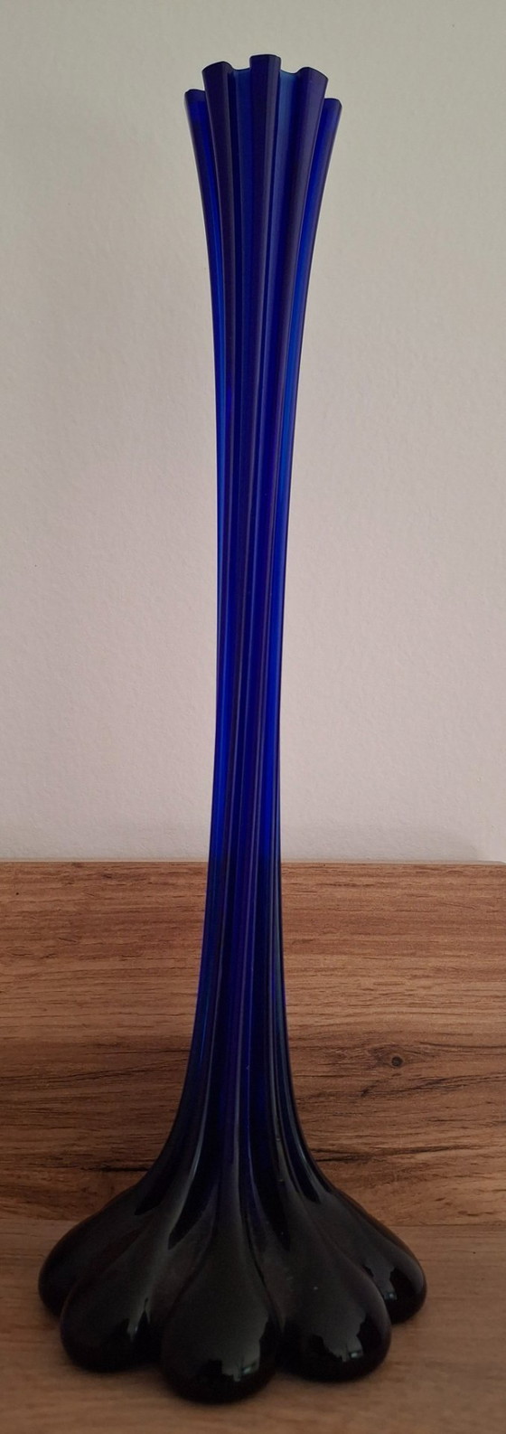 Image 1 of Vintage glass vase in cobalt blue from the 1960s or 1980s.