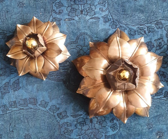 Image 1 of Juego XL de apliques florales de pared/techo - Banci Firenze - Mid-Century - Hollywood Regency
