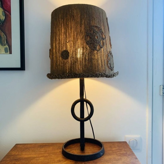 Image 1 of Wrought iron table lamp from the 1950s