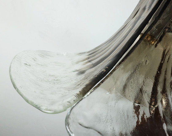 Image 1 of grande y pesada lampara colgante kalmar franken mid century ice glass lamp