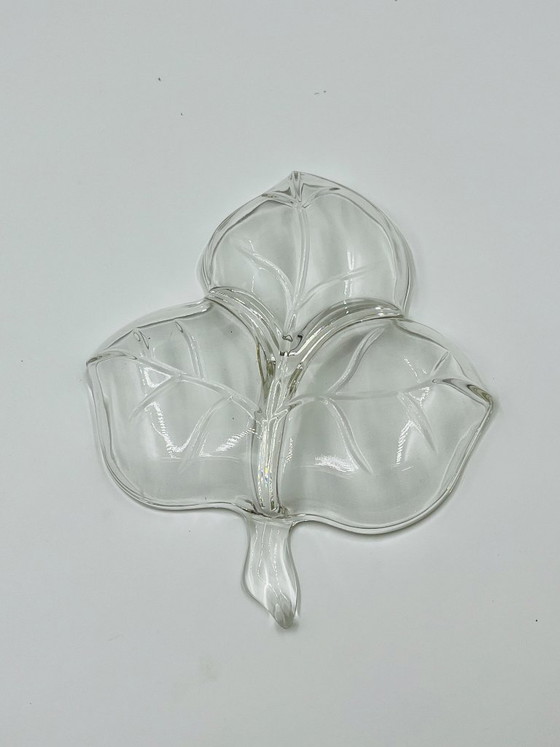 Image 1 of Vintage glass leaf-shaped dish