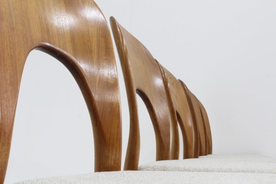 Vintage Danish Mid Century Dining chairs Niels Koefoed, set of 8, Wood, Textile, Brown, Mid Century Modern (photo 11 of 11)