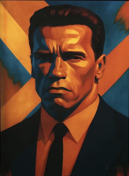 Karmen Moccha: "Arnold Schwarzenegger”. Handgesigneerd en genummerd.