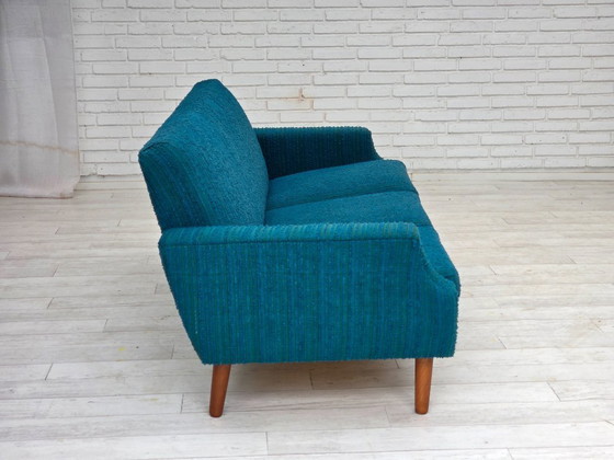 Image 1 of 1970s, Danish 3-seater sofa, furniture wool, teak wood.