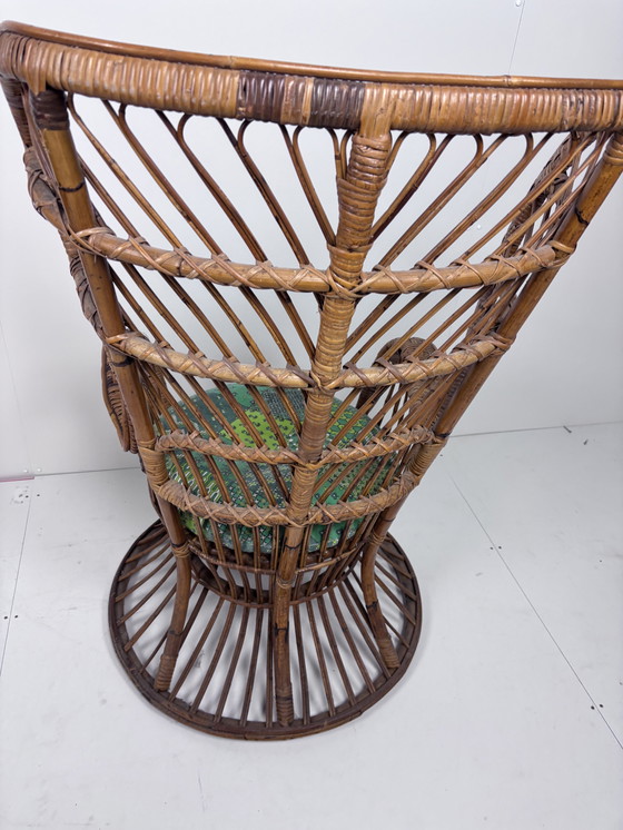 Image 1 of Vintage Peacock Chair Rattan Bamboo