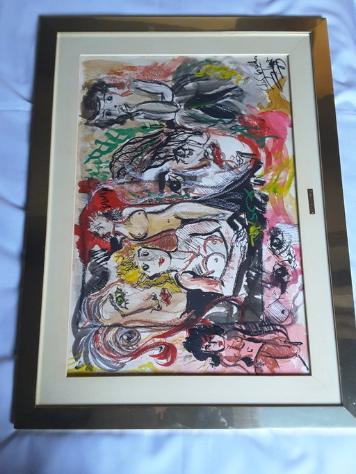 Surealistich abstract schilderij 5 prostituees afbeelding