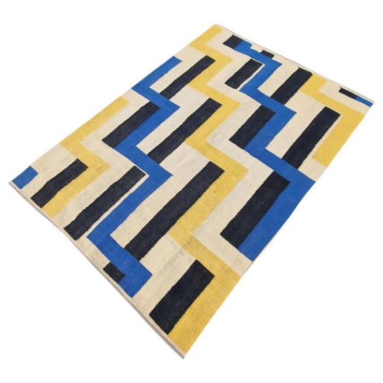 Sonia Delaunay Simultané Nr. 46 Handgewebter Wandteppich | Textilkunst | 217 × 146 cm (85 × 57 Zoll) (photo 6 of 10)
