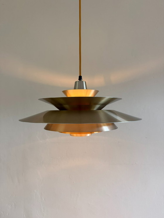 Vintage Lyskaer pendant - Bent Nordsted - Danish multiulayered lamp, Pendant lamps, Aluminium, Yellow (photo 3 of 14)