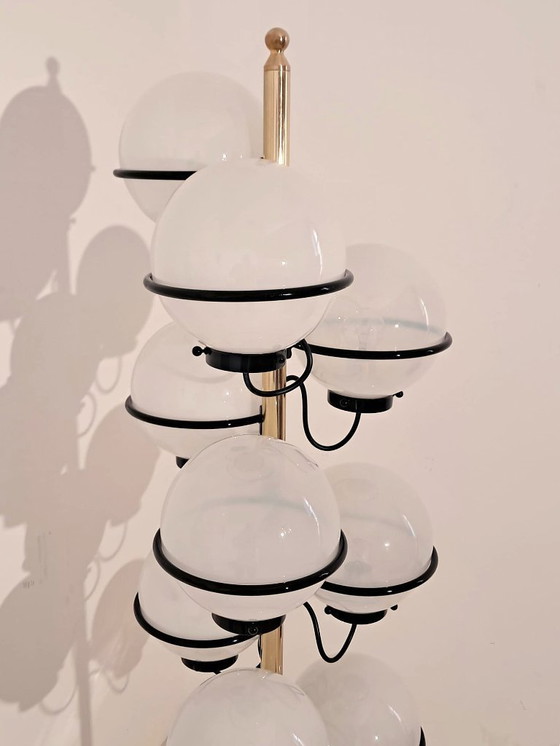 Image 1 of Gino Sarfatti-style floor lamp with 9 lights.