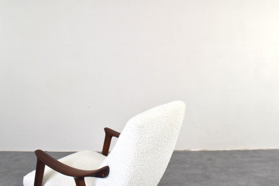 Image 1 of Mid-Century „Tenor“-Sessel aus Teakholz und Bouclé von Møre Lenestolfabrikk, 1960er Jahre.