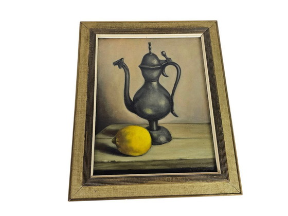 Image 1 of Stillleben – Realismus – Öl auf Leinwand – signiert – 3. Viertel des 20. Jahrhunderts