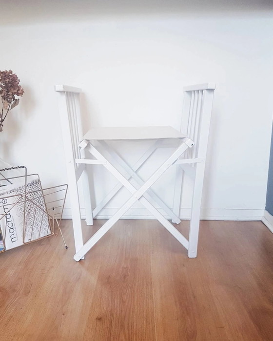 Sedia pieghevole vintage in legno bianco – Sedie e poltrone, Wood, Cotton (photo 2 of 8)