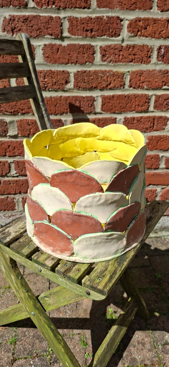 Image 1 of Handgefertigter Keramik-Pflanztopf – Unikat