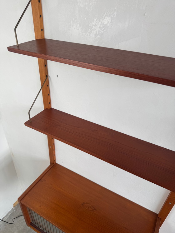 Image 1 of Vintage Modular Wall Unit – Danish Design in Teak with Brass Details