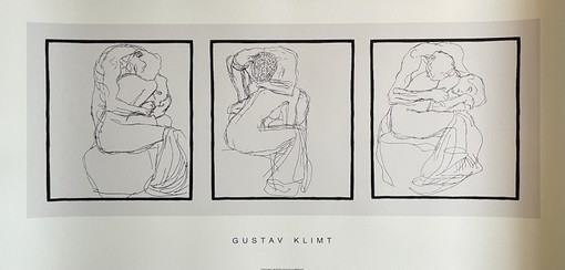 Gustav Klimt d'après (1862-1918), Coppia Di Amanti, 1903, imprimé en Italie