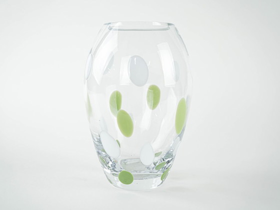 Image 1 of Polka-dot glass vase, Danish design, 1970s, made in Denmark