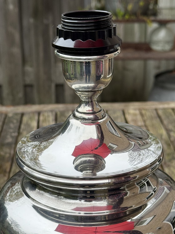 Image 1 of Luxe Franse Étain 95% lampvoet ('80) | Zwaar klassiek-chique designstuk