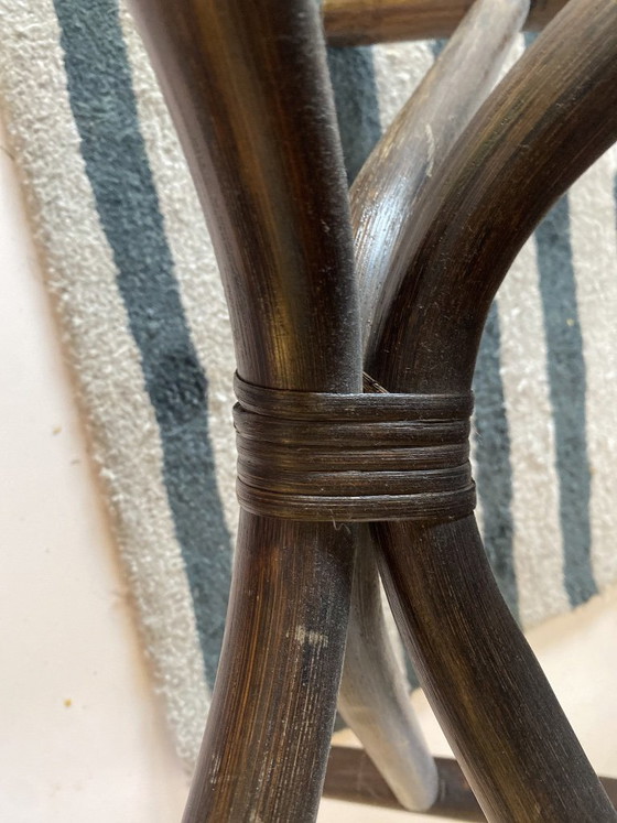Vintage Rotan Oorfauteuil – Vermoedelijk Rohé – Rohé Noordwolde, Rattan, Textile (photo 7 of 11)