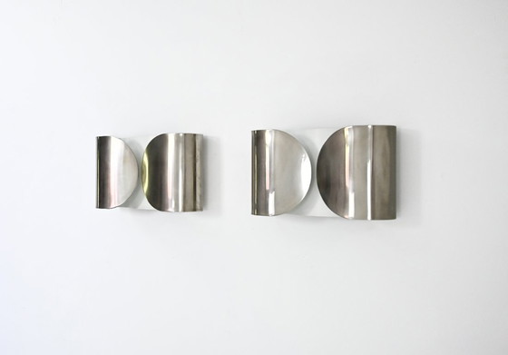 Image 1 of Chrome Foglio Sconces by Tobia & Afra Scarpa for Flos, 1960s, set of 2