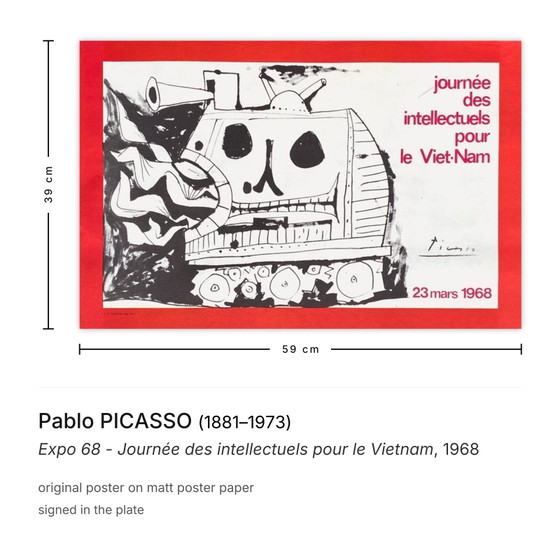Pablo Picasso Poster Expo 68 - Dag van de Intellectuelen voor Vietnam – Paper (photo 3 of 5)