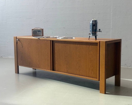 Mid-Century Wooden Sideboard with Sliding Doors – 1960s – dressoirs