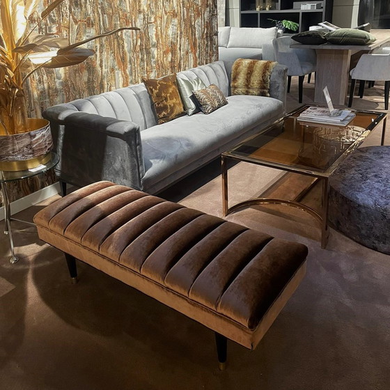 Image 1 of Canapé 2 places Eichholtz Raffels avec fauteuil (lot de 2) et pouf