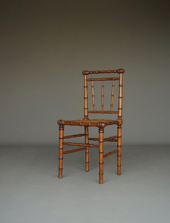 Antique American Faux Bamboo Side Chair – Dining chairs, Wood (photo 16 of 16)