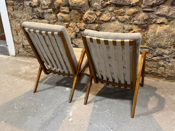 Image 1 of Coppia di Poltrone di Jan Vaněk, anni '40, Completamente Restaurate, Cecoslovacchia