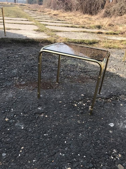 Table basse vintage en laiton, années 1970