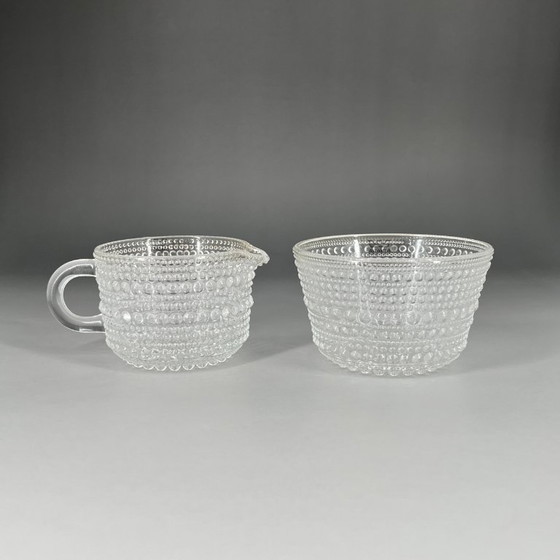 Image 1 of Arabia Nuutajärvi Kastehelmi Set zucchero e panna – Oiva Toikka – Finlandia – Scatola originale