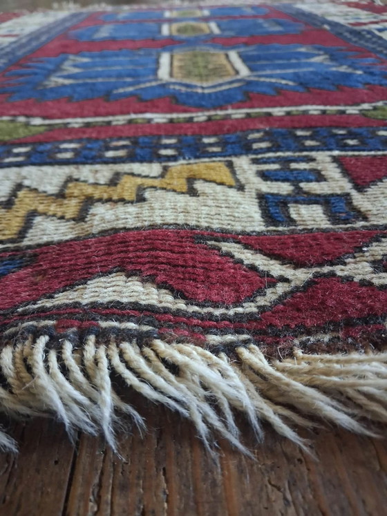 Tapis Anatolien Kars Kazak fait main 141×110cm, Coton, Laine, Multicolore (photo 8 sur 13)