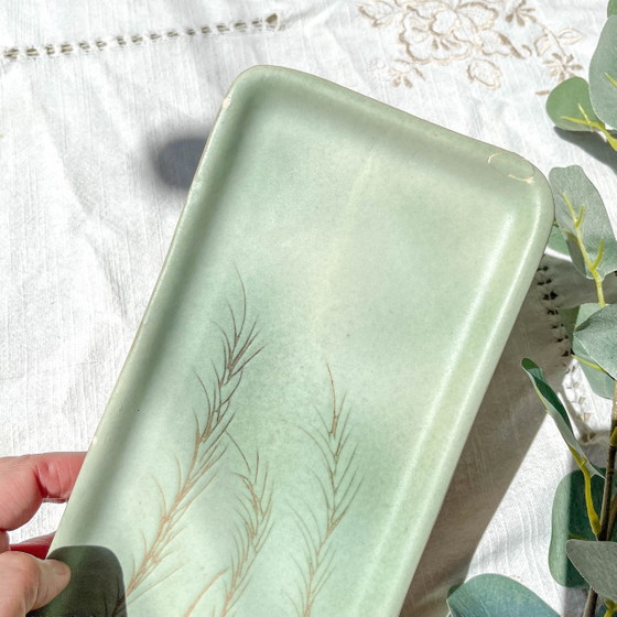Piatto da Asparagi Vintage in Maiolica Verde Abu Gosh Gerusalemme – Stoviglie (photo 6 of 11)
