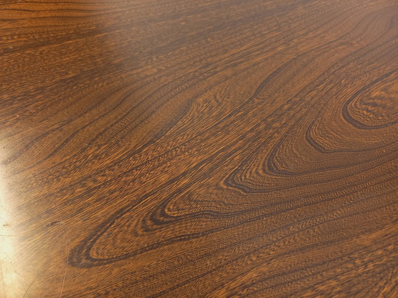 Image 1 of 60s-70s vintage Baumann elm wood oval dining table with extensions