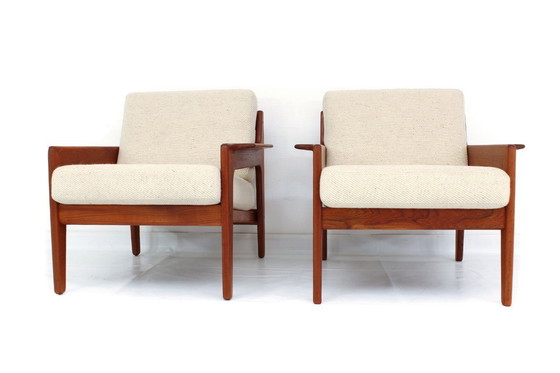 Image 1 of come nuova, 2x Arne Wahl Iversen f. Komfort, poltrona danese in teak della metà del secolo scorso, poltrona vintage, rivestiment