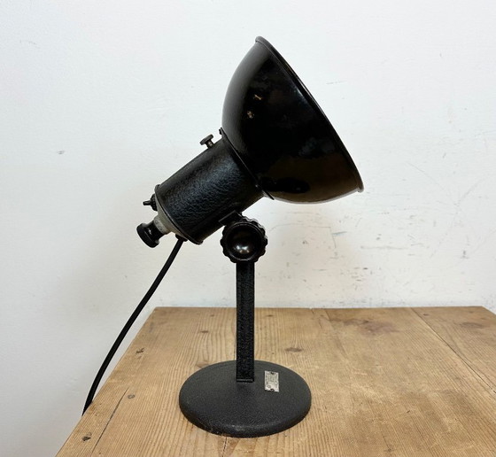 Image 1 of Vintage Black Enamel Table Photo Lamp, 1950s