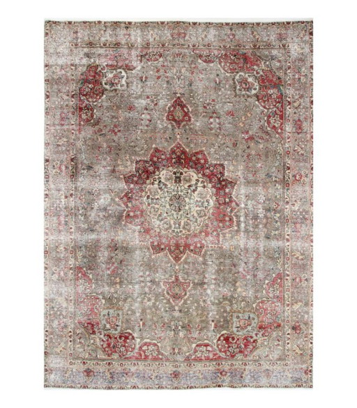 Oriental Hand-knotted Vintage Art Classic & Relief Design 346 x 252 cm Red, Beige Color