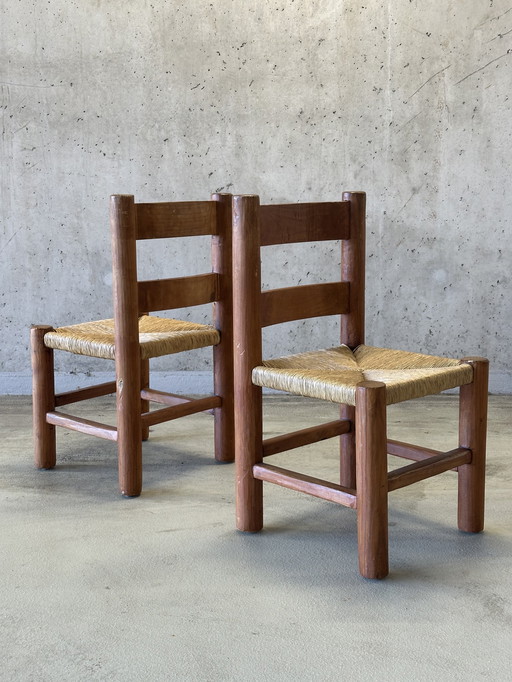 Juego/2 sillas antiguas "Charles Dudouyt