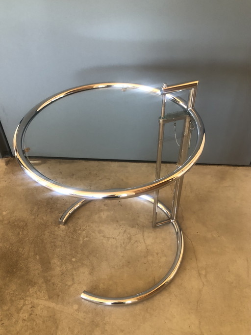 Eileen Gray Side Table Original Chrome Glass