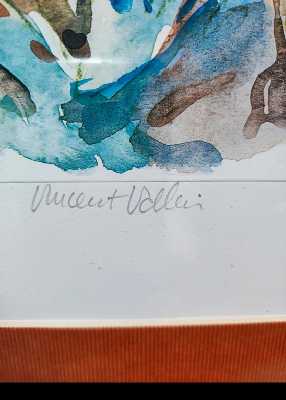 Image 1 of Lithograph "Flowers from Elsewhere" signed Vallois