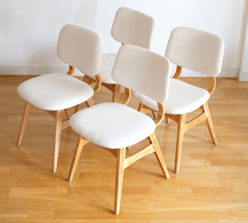 4x Mid Century Deense stoelen