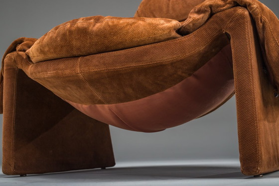 Image 1 of  Voorstellen P60 Leren Loungestoel van Vittorio Introini voor Saporiti, Italië, 1960