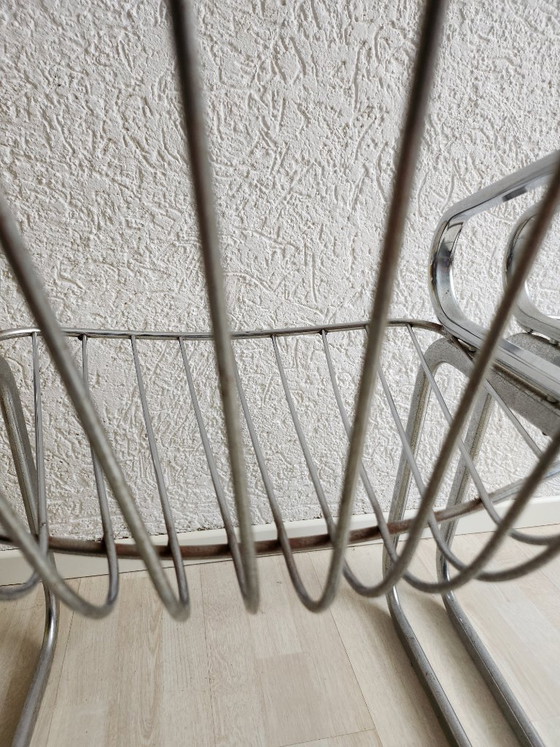 2x Vintage Gastone Rinaldi Chrome Draadstoelen Armchairs 70s – Fauteuils, Metal (photo 6 of 8)